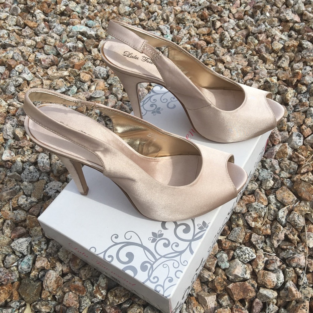 Lulu Townsend Satin Sling Back Heels